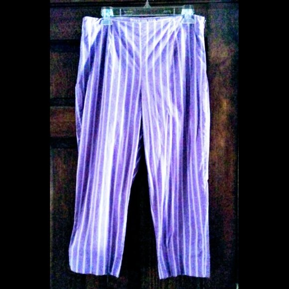 Purple Striped Capris - Picture 1 of 4